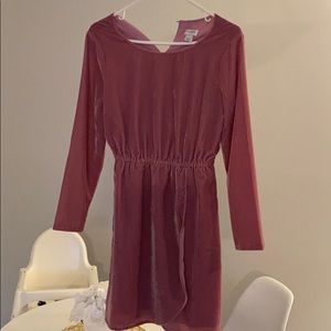 Pink velvet dress